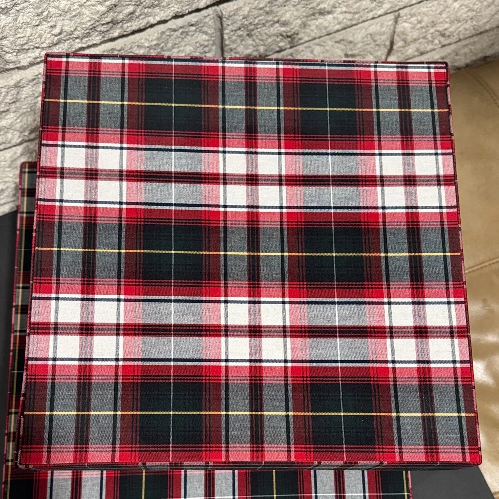 Plaid Storage Gift Boxes - Red and Black